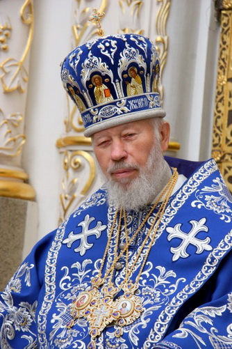 Митрополит Владимир в синем облачении